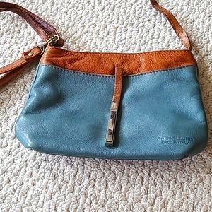 Small blue leather purse